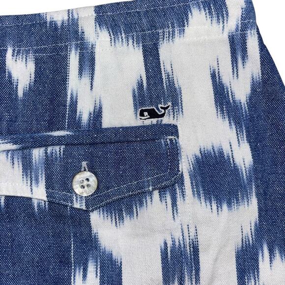 Vineyard Vines Preppy Blue White Coastal Cotton Shorts Womens 4 Casual Old Money - Picture 5 of 9